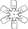 Ford 740 Fan Blade, 6 Blade, Pusher