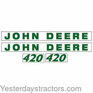 John Deere 420 Hood Decal 164938
