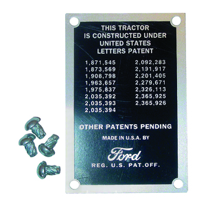 Ford 8N Plate 8N14001